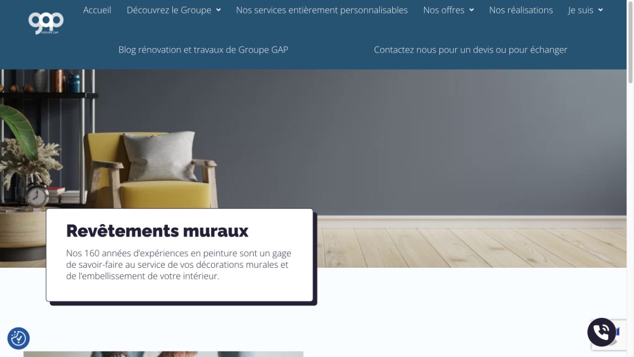 Capture du site de Fournier Frères — groupe GAP