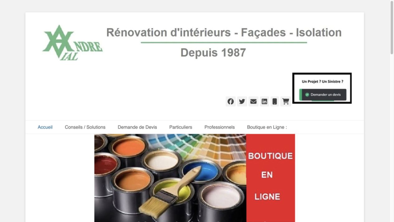 Capture du site de André Vial