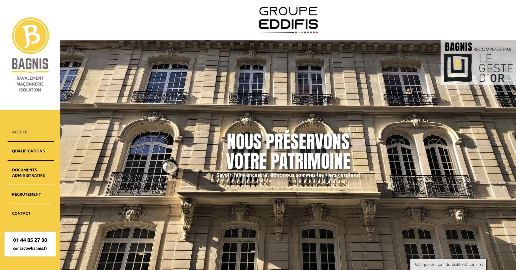 Capture du site de Entreprise Jean Bagnis