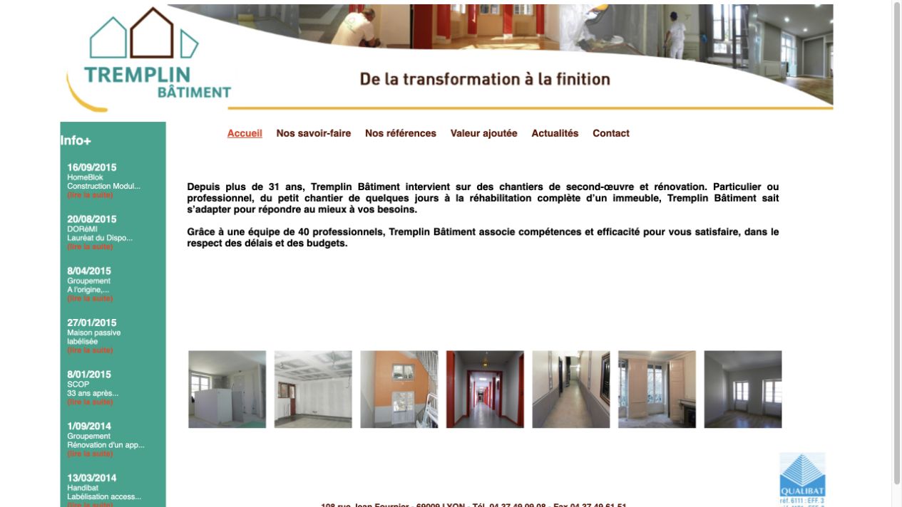 Capture du site de Tremplin Bâtiment