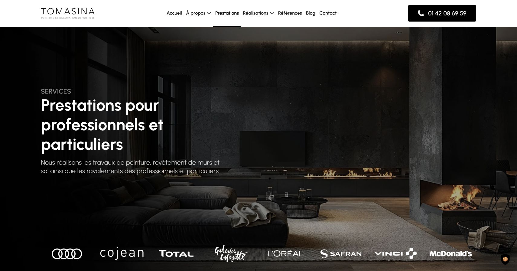 Capture du site de Entreprise Tomasina