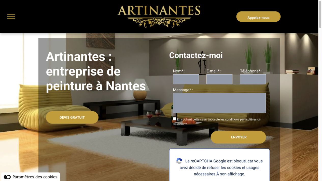 Capture du site de Artinantes