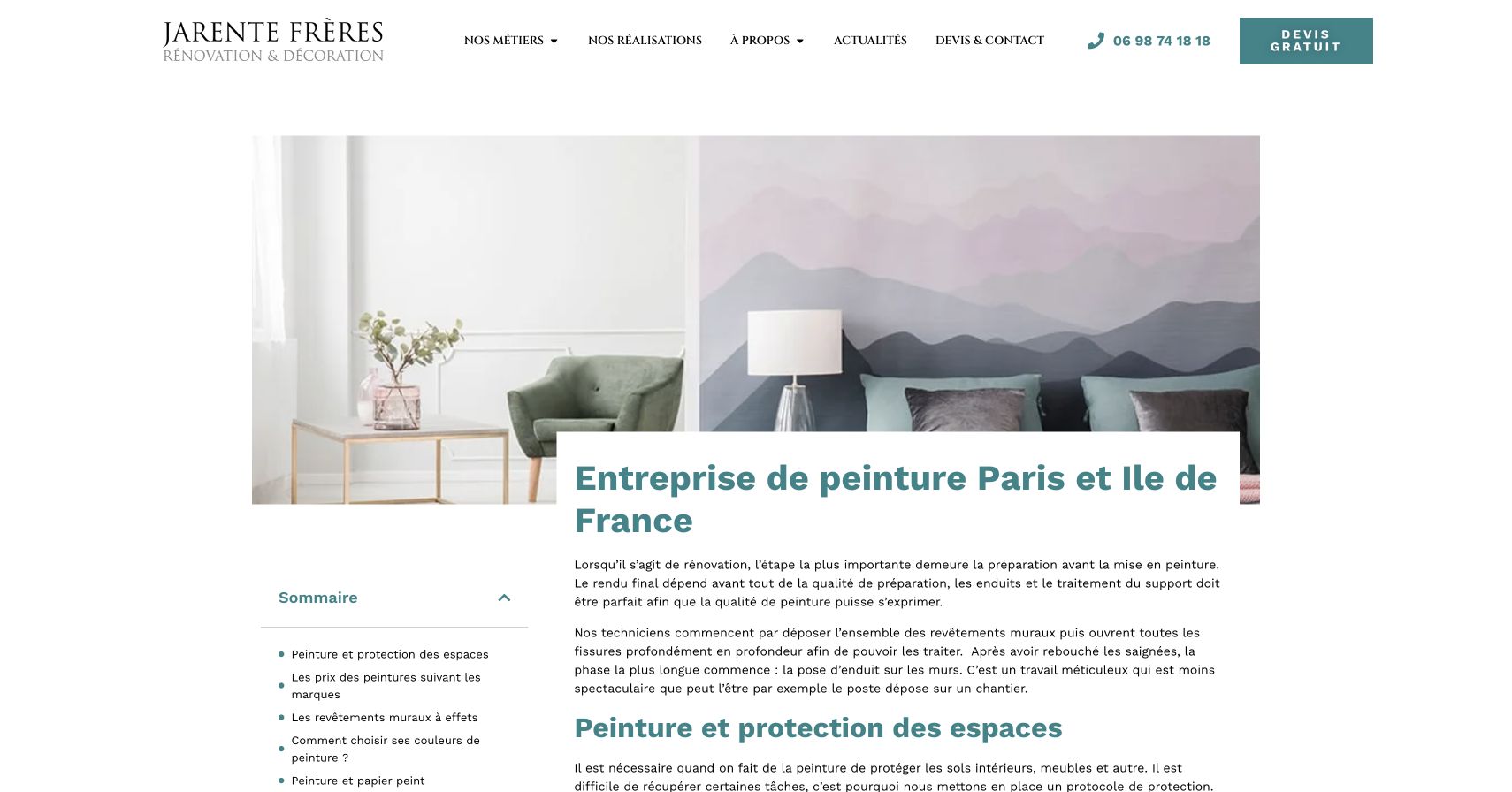 Capture du site de Jarente Frères