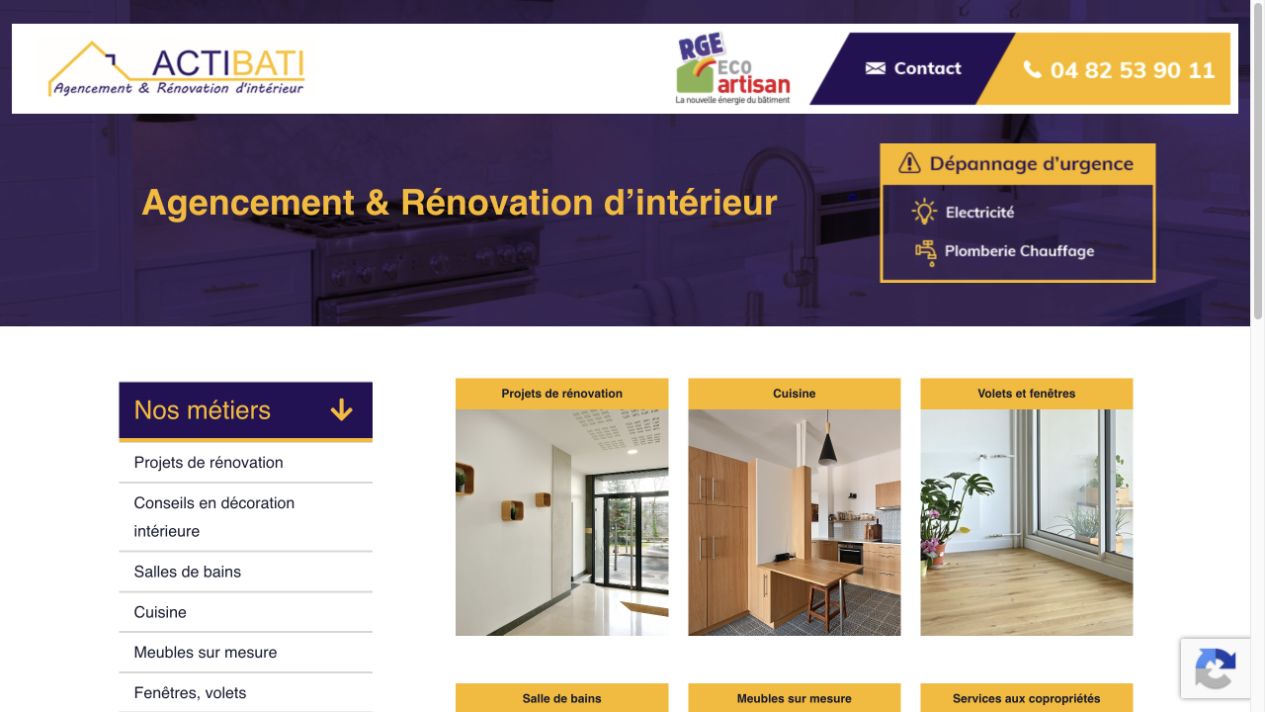 Capture du site de Actibati