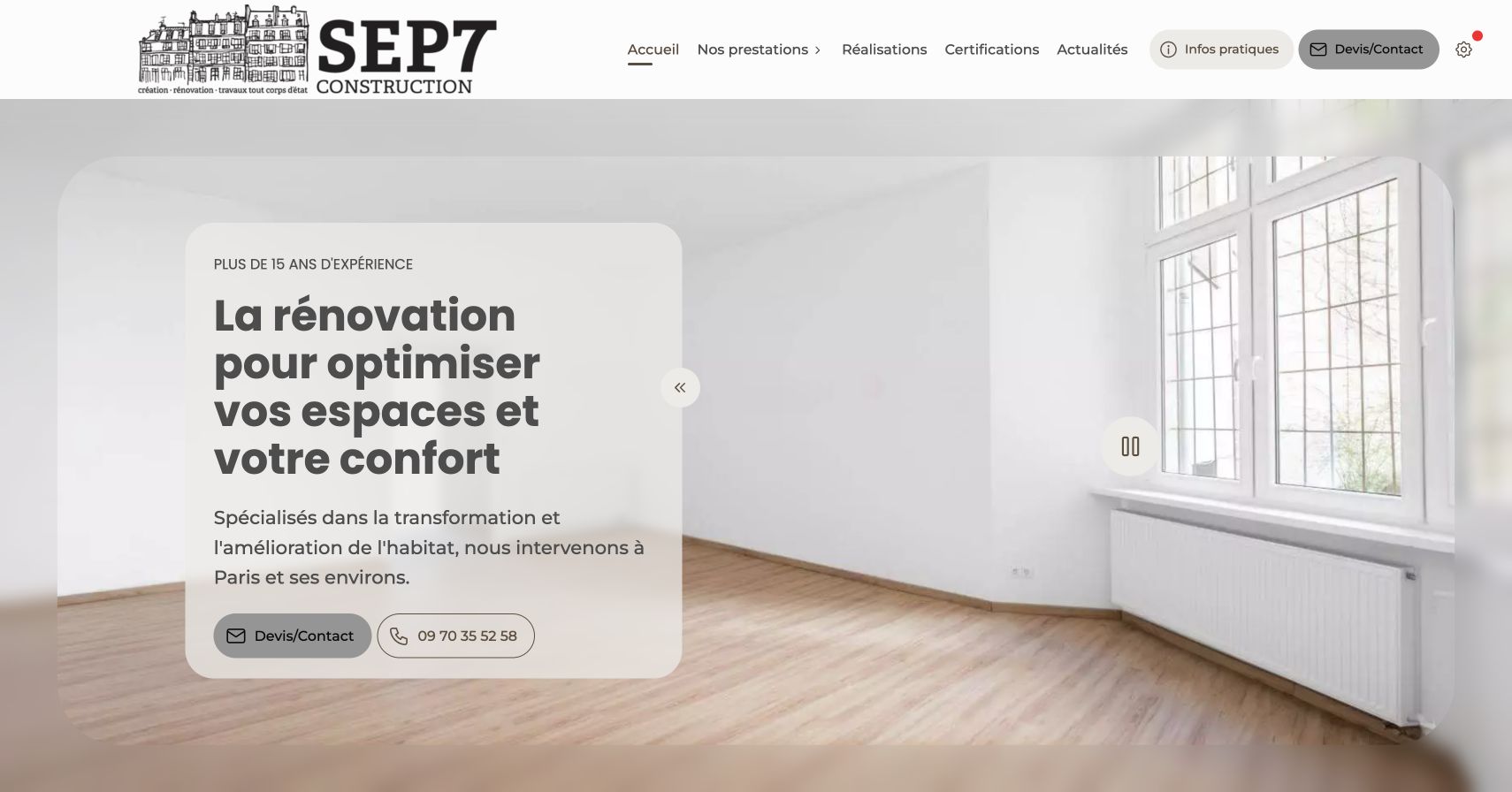 Capture du site de Sept Construction