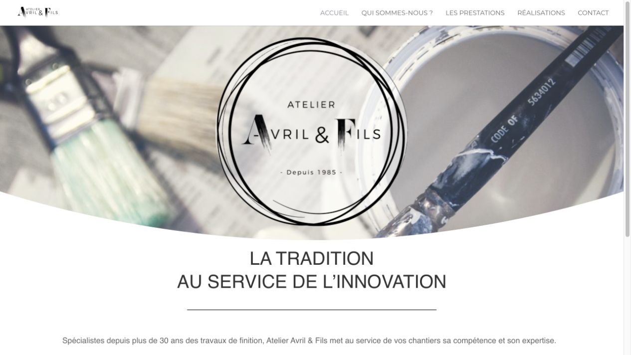 Capture du site de Atelier Avril & Fils