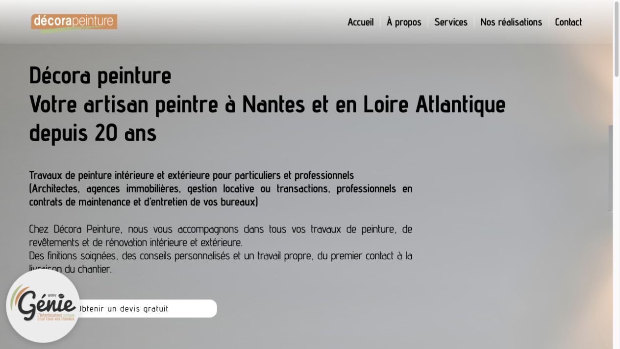 Capture du site de Décora Peinture