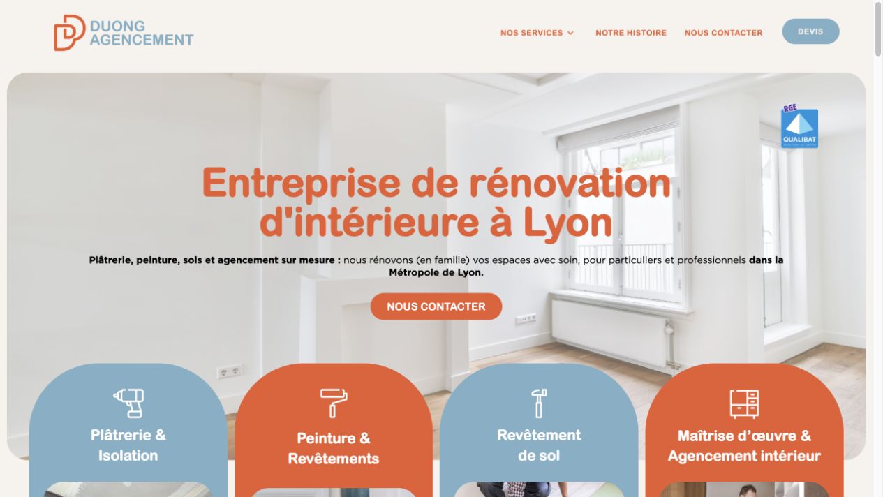 Capture du site de Duong Agencement